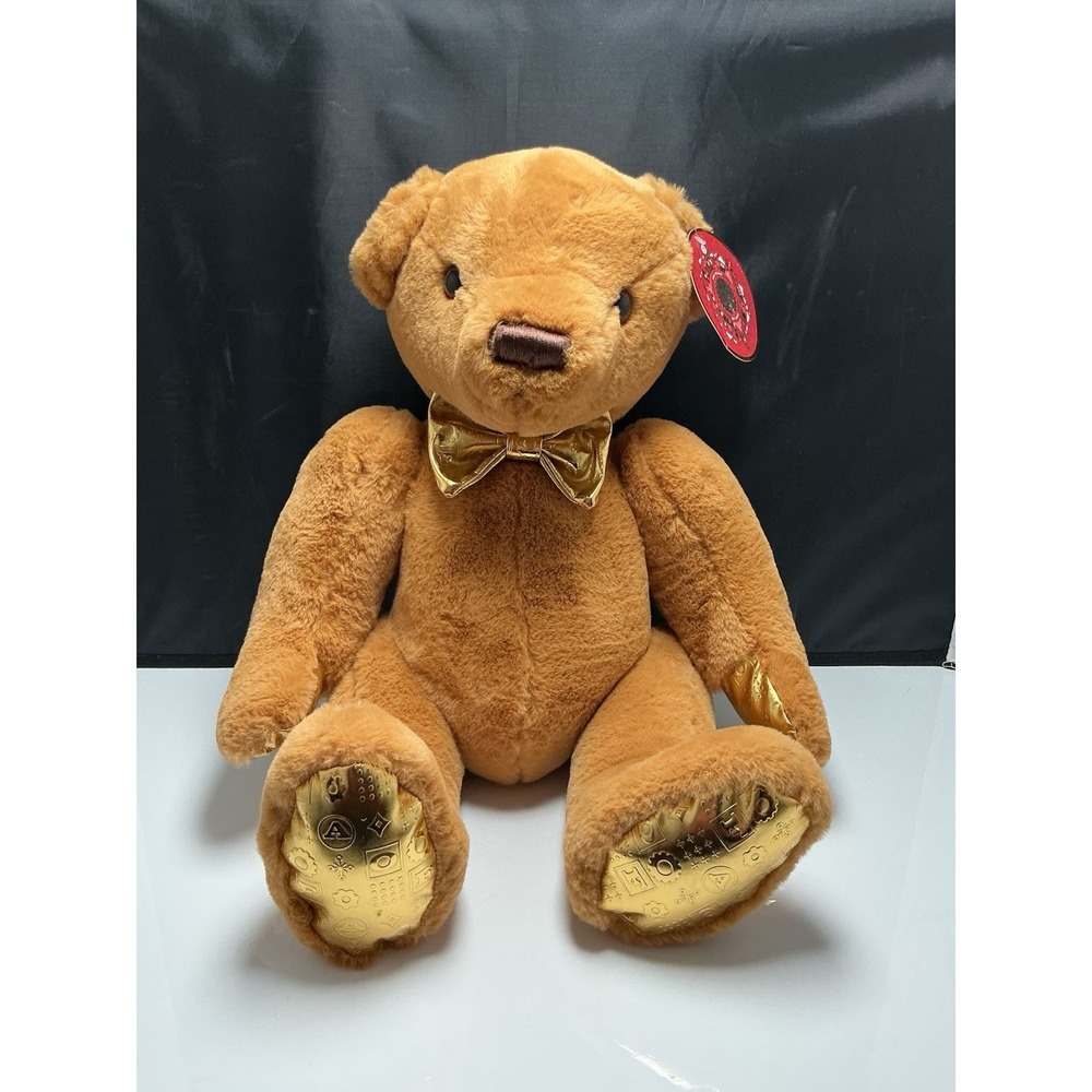 FAO Schwarz 160th Anniversary 18" Golden Monogram Teddy Bear Doll Plush
